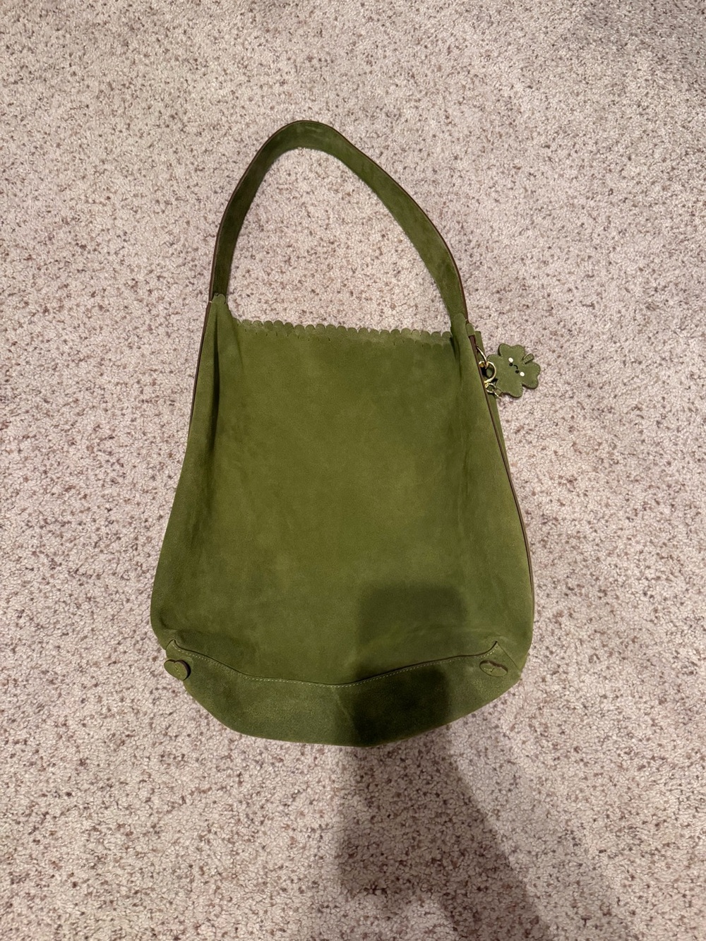 NWOT SCL Olive Green Suede Slouchy Shoulder Bag